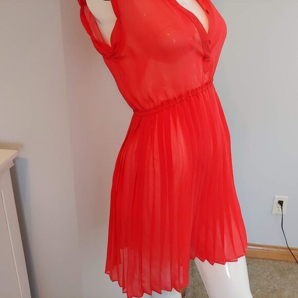 Juniors XS xsmall American Eagle dress peach sheer - Picture 4 of 8